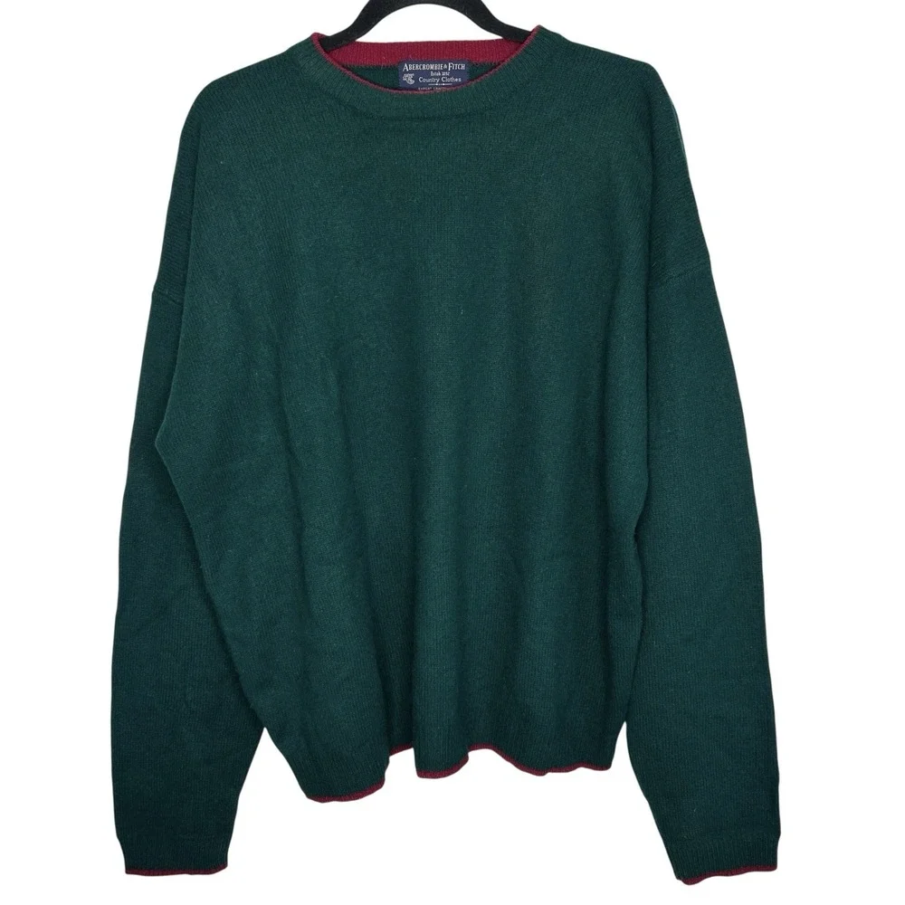 Vintage Abercrombie & Fitch Wool Sweater Large Holiday‎ Y2k Indie Preppy Grandpa